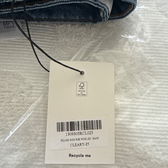 Reformation Wilder High Rise Wide Leg Jeans Blue - Size 25 - Picture 3 of 3